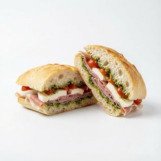 8. Crudo di Parma, mozzarella di bufala, datterini, pesto basilico