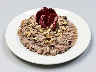 Risotto al barbera con radicchio e speck