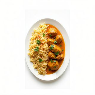 Pollo al curry con riso biryani basmati