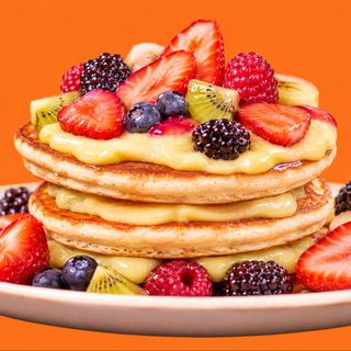 Pancake Pasticcio 3pz- Crema pasticcera e frutta fresca di stagione