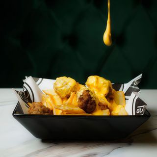 Patate con polpettine, formaggio o cheddar