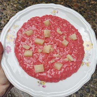 Risotto barbabietola e casera