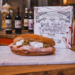 Schiacciata con Mortadella Bologna IGP, Burrata e Pesto di Pistacchio