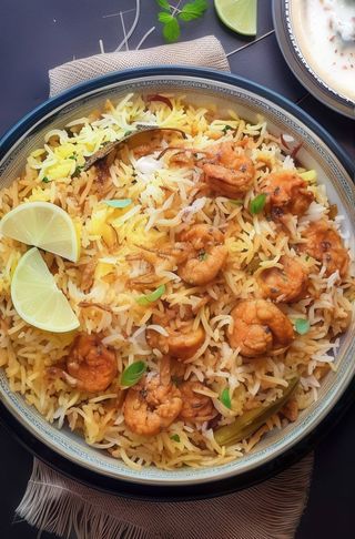 Jhinga biryani