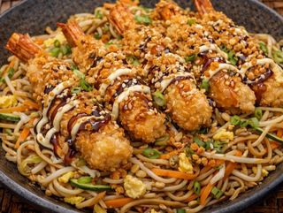 Fried Udon Gamberoni Crispy