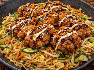 Fried Udon Pollo Karaage