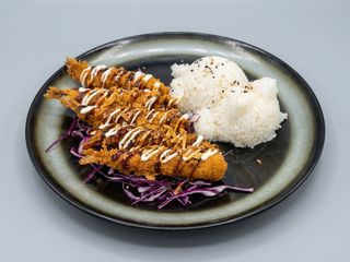 Gaifan con tempura di gamberi