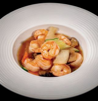 166 Gamberi con verdure miste