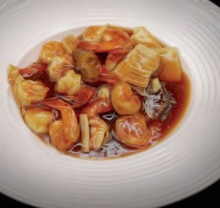 164A Gamberi con bambù e funghi