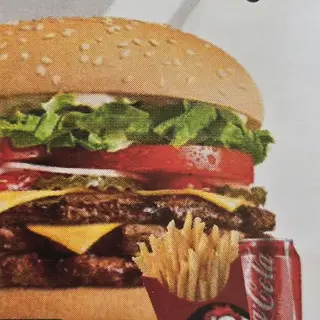 Triplo cheese burger menu