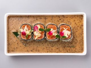 Carpaccio di pesce spada con salsa ponzu