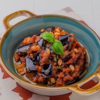 Caponatina di verdure Siciliana con pizza croccante