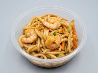 Spaghetti wuton gamberi