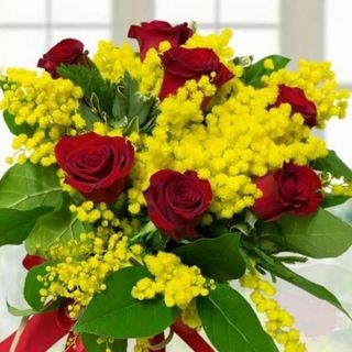 Bouquet 5 rose rosse 