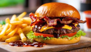 Barbecue bacon burger