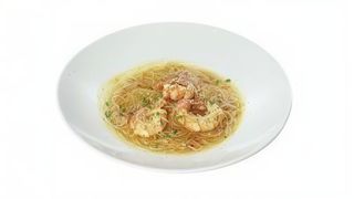 050.Spaghetti soia aglio gamberi