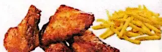 Alette di pollo e patatine