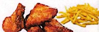 Alette di pollo e patatine