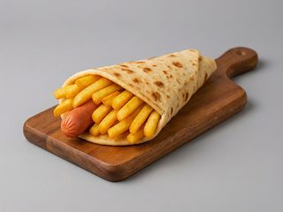 Piadina würstel e patatine 