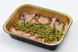 Roast beef con piselli