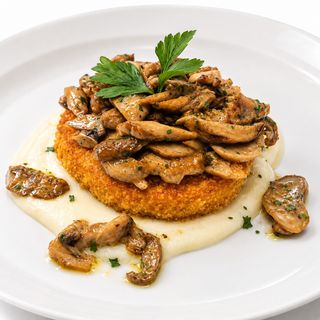 Riso al salto con funghi porcini
