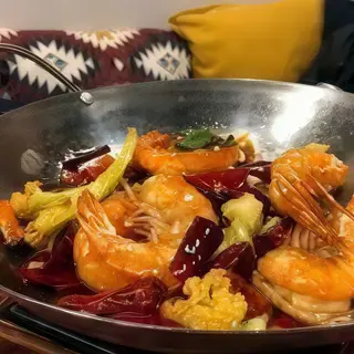 Gamberi in hot pot