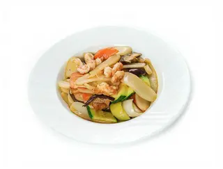 188. Gnocchi di riso con gamberi e verdure