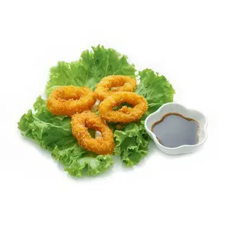 239. Anelli di calamari impanati fritti con salsa tonkatsu