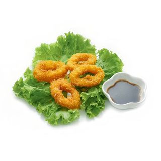 239. Anelli di calamari impanati fritti con salsa tonkatsu
