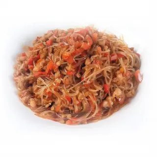 93. Spaghetti soia maiale verdure