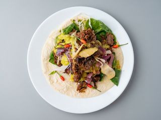 Taco morbido vegetariano fagioli
