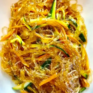 spaghetti di soia ai gamberi