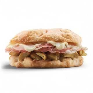 Focaccia con funghi porcini e pancetta