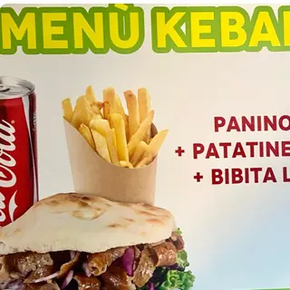 Menù new special PaninoKebab(bottiglia di vetro{coca cola/coca cola zero/fanta/sprite/lemone soda})