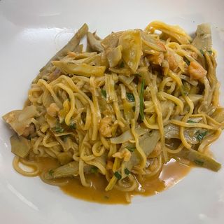 Mazzancolle e carciofi