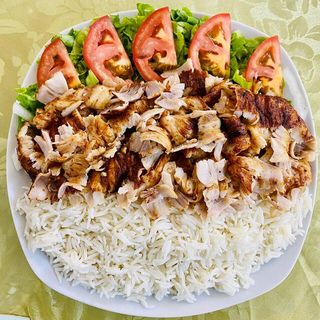 Piatto kebab con Riso