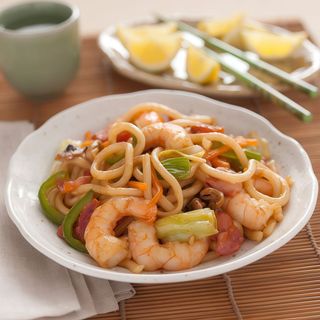 Noodles con gamberi