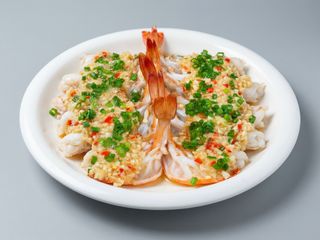 Gamberi con salsa all'aglio