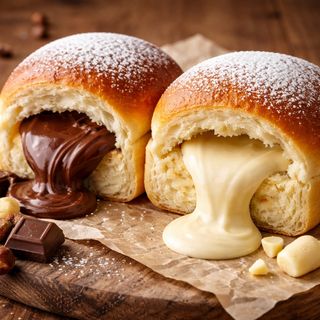 Bun ripieno di cioccolato bianco