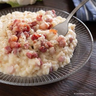 Risotto al cavolfiore e pancetta croccante