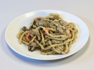 Busiata carciofi e gamberi
