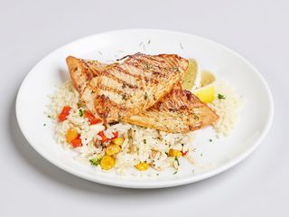 Grilled fish with basmati rice