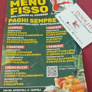 Primo, secondo e contorno e acqua