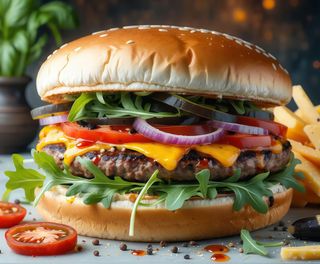 Menù di Hamburger di Black Angus XXL