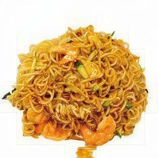 101. Spaghetti cinese con gamberi