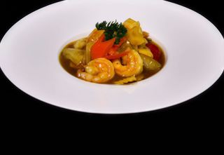 Gamberi bambu e funghi