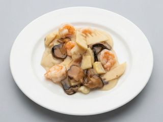 Gamberetti bambù e funghi