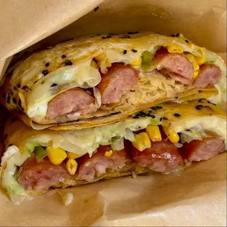 JIANBING-Con hotdog e formaggio