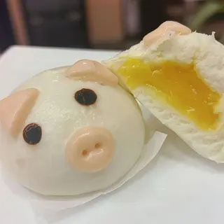 Il panino al vapore a forma di porcellino con crema - 2 pezzi