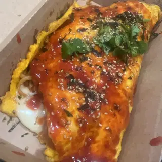 Noodle Buldak "BOMBA" - Omelette, Double Cheese & HotDog